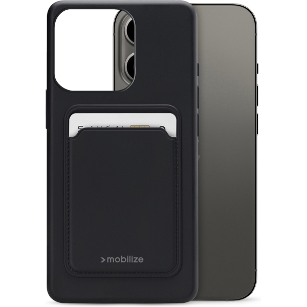 Mobilize Rubber Gelly Card Case Apple Iphone 13 Pro Matt Black