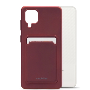 Mobilize Rubber Gelly Card Case Samsung Galaxy A12/M12 Matt Bordeaux