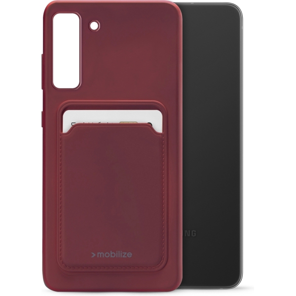 Mobilize Rubber Gelly Card Case Samsung Galaxy S21 Fe 5G Matt Bordeaux