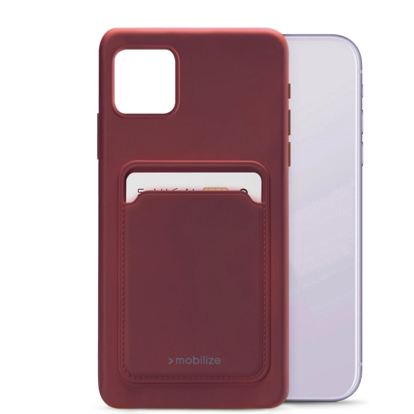 Mobilize Rubber Gelly Card Case Apple Iphone 11 Matt Bordeaux
