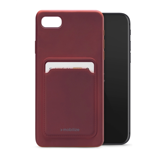 Mobilize Rubber Gelly Card Case Apple Iphone 6/6S/7/8/Se (2020/2022) Matt Bordeaux