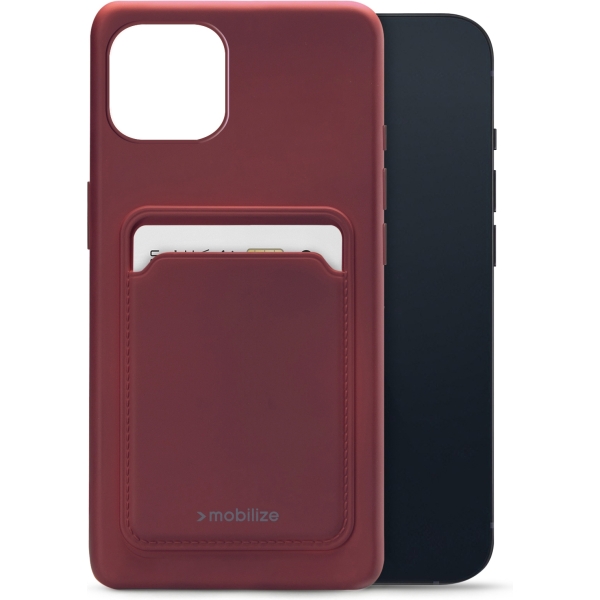 Mobilize Rubber Gelly Card Case Apple Iphone 13 Mini Matt Bordeaux