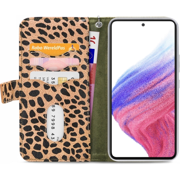 Mobilize 2In1 Magnet Zipper Case Samsung Galaxy A53 5G Olive/Leopard - Afbeelding 3