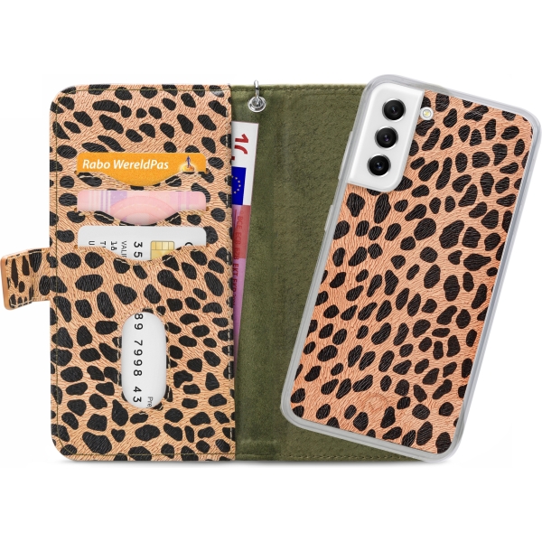 Mobilize 2In1 Magnet Zipper Case Samsung Galaxy S21 Fe 5G Olive/Leopard - Afbeelding 4