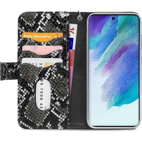 Mobilize 2In1 Magnet Zipper Case Samsung Galaxy S21 Fe 5G Black/Snake - Afbeelding 3