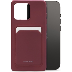 Mobilize Rubber Gelly Card Case Apple Iphone 14 Pro Matt Bordeaux