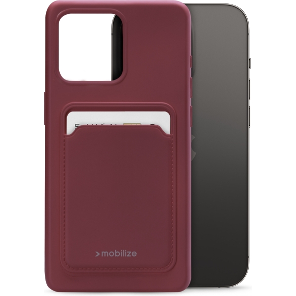 Mobilize Rubber Gelly Card Case Apple Iphone 14 Pro Matt Bordeaux