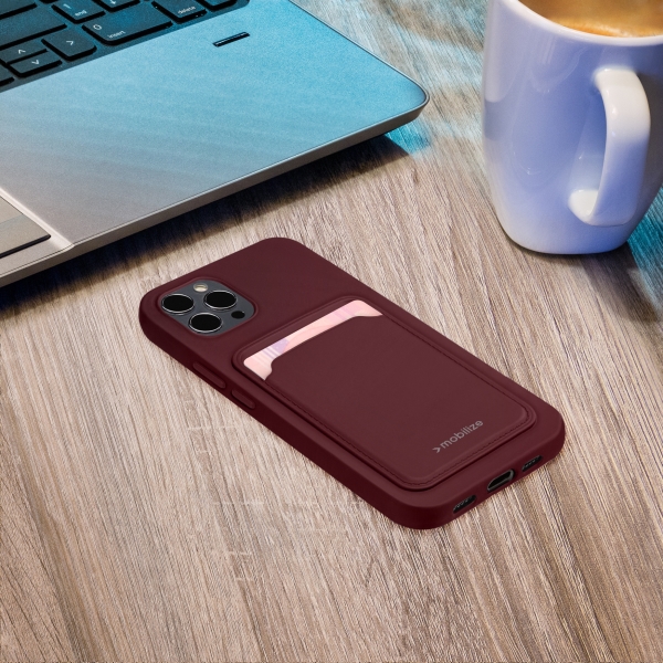Mobilize Rubber Gelly Card Case Apple Iphone 14 Plus Matt Bordeaux - Afbeelding 7