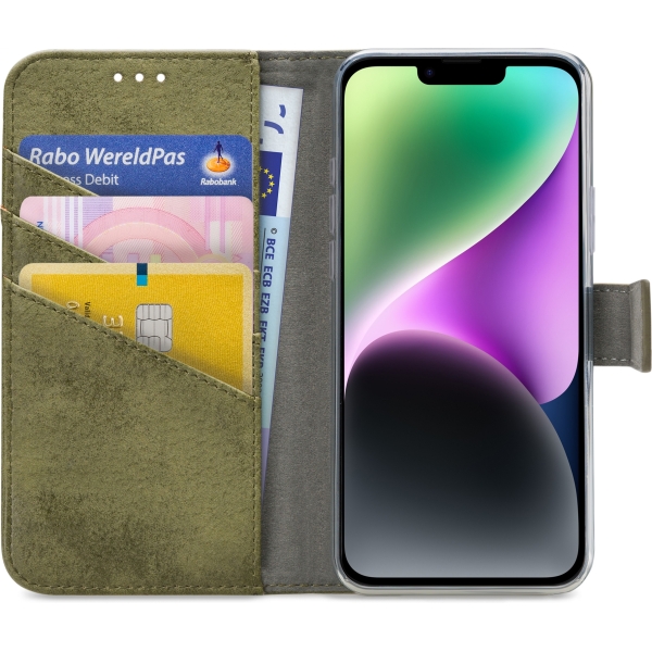 My Style Flex Wallet For Apple Iphone 14 Plus Olive - Afbeelding 3