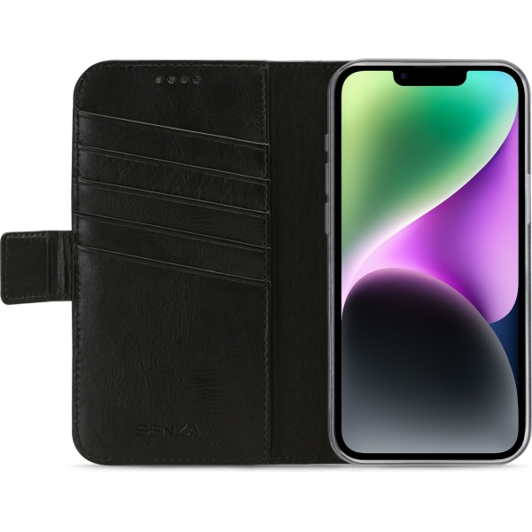 Senza Pure Leather Wallet Apple Iphone 14 Deep Black - Afbeelding 2