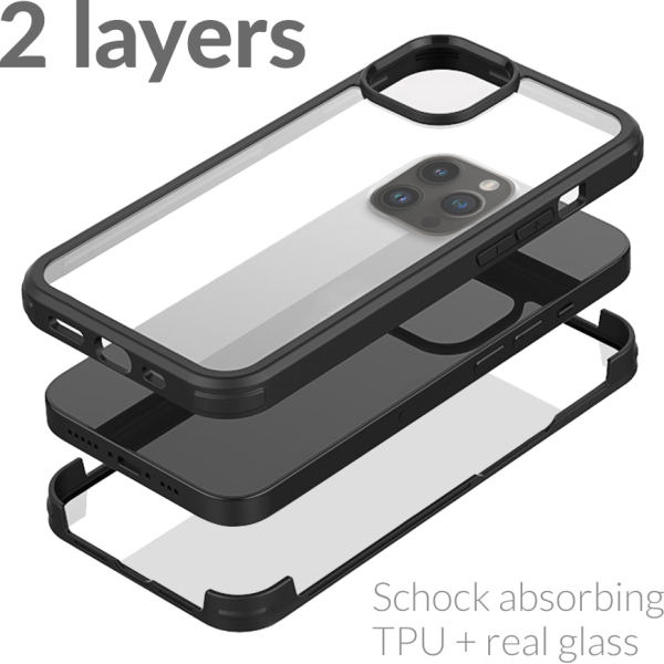 Mobilize Tempered Glass 360 Protection Case Apple Iphone 14 Pro Black - Afbeelding 2