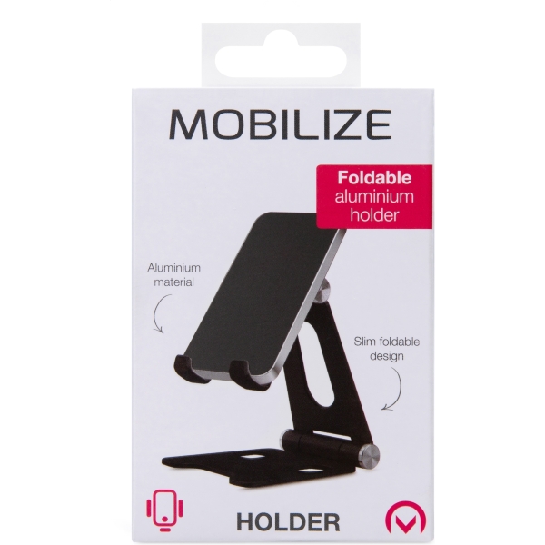 Mobilize Foldable Aluminium Phone Holder Black - Afbeelding 7