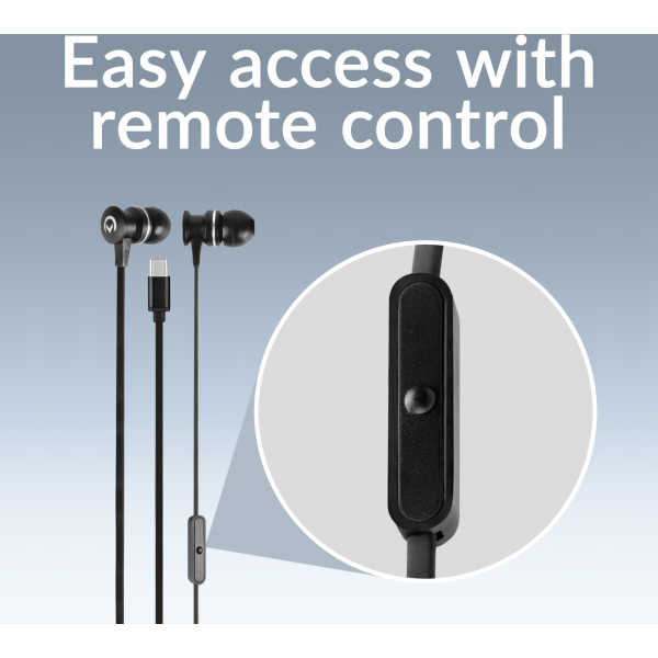 Mobilize In-Ear Stereo Headset With Remote Usb-C Black - Afbeelding 3