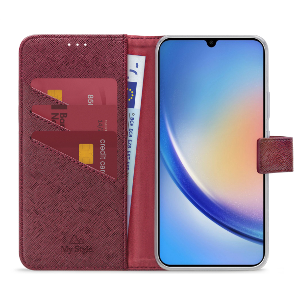 My Style Flex Wallet For Samsung Galaxy A34 5G Bordeaux - Afbeelding 3