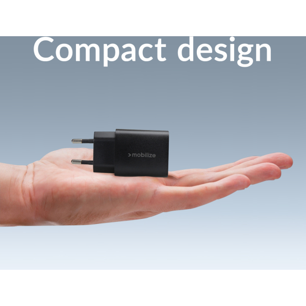 Mobilize Wall Charger Usb-C + Usb 25W With Pd/Pps Black - Afbeelding 7