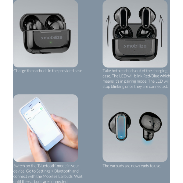 Mobilize Bluetooth Tws Earbuds Mini Black - Afbeelding 6