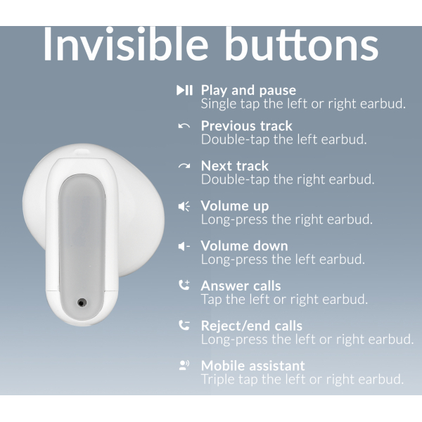 Mobilize Bluetooth Tws Earbuds Mini White - Afbeelding 5