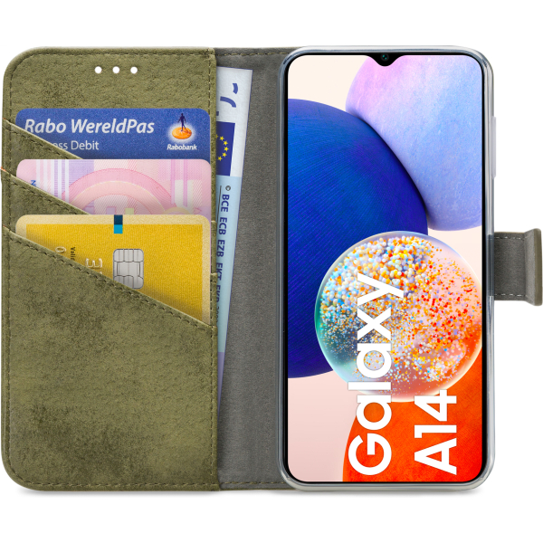My Style Flex Wallet For Samsung Galaxy A14 4G/5G Olive - Afbeelding 3