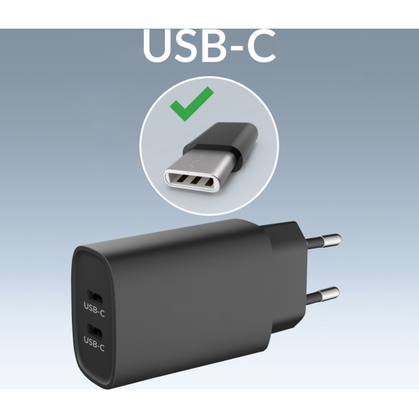 Mobilize Wall Charger 2X Usb-C Gan 45W With Pd/Pps Black - Afbeelding 4