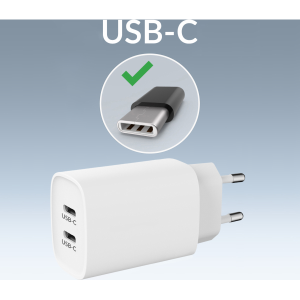 Mobilize Wall Charger 2X Usb-C Gan 45W With Pd/Pps White - Afbeelding 4