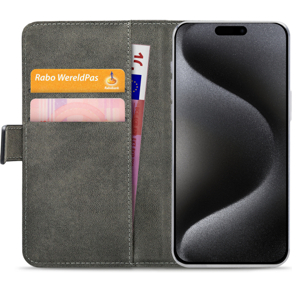 Mobilize Classic Gelly Wallet Book Case Apple Iphone 15 Pro Max Black - Afbeelding 4