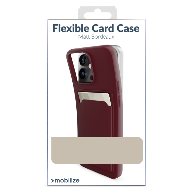Mobilize Rubber Gelly Card Case Apple Iphone 15 Plus Matt Bordeaux - Afbeelding 6