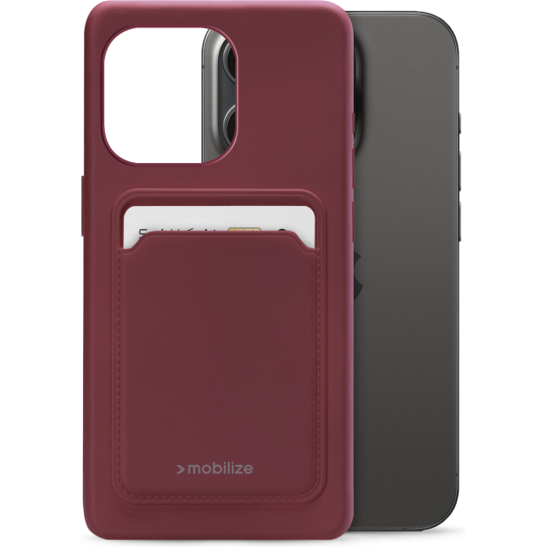 Mobilize Rubber Gelly Card Case Apple Iphone 15 Pro Matt Bordeaux