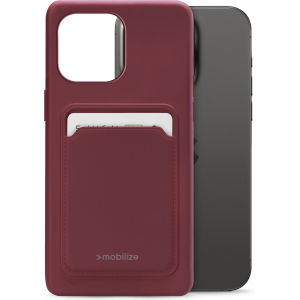 Mobilize Rubber Gelly Card Case Apple Iphone 15 Pro Max Matt Bordeaux