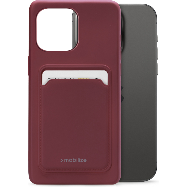 Mobilize Rubber Gelly Card Case Apple Iphone 15 Pro Max Matt Bordeaux