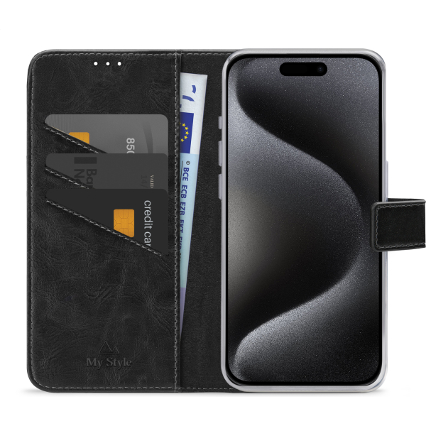 My Style Flex Wallet For Apple Iphone 15 Pro Black - Afbeelding 3