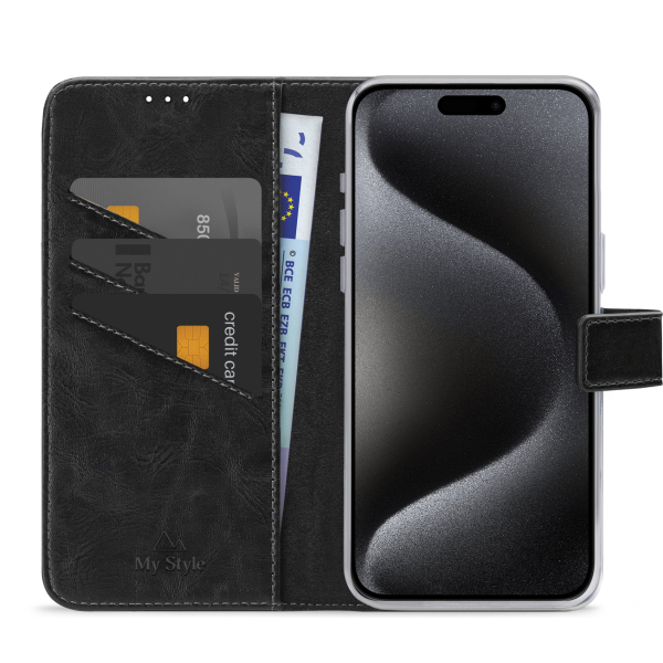 My Style Flex Wallet For Apple Iphone 15 Pro Max Black - Afbeelding 3