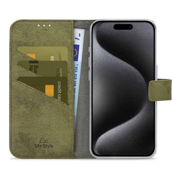 My Style Flex Wallet For Apple Iphone 15 Pro Olive - Afbeelding 3