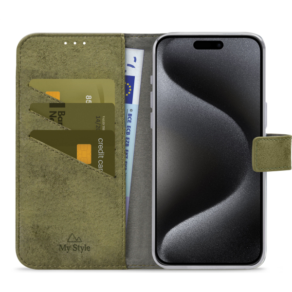 My Style Flex Wallet For Apple Iphone 15 Pro Max Olive - Afbeelding 3