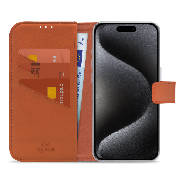 My Style Flex Wallet For Apple Iphone 15 Pro Rust Red - Afbeelding 3