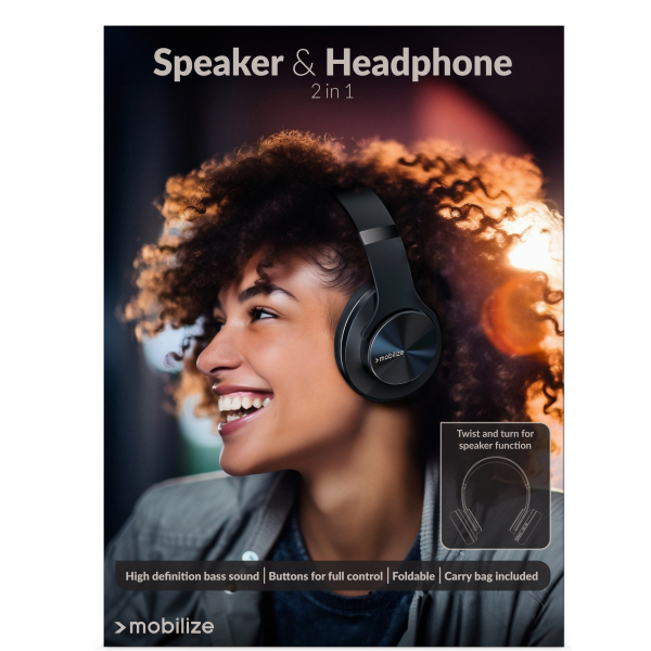 Mobilize Bluetooth Headphone With Speaker Function Black - Afbeelding 11