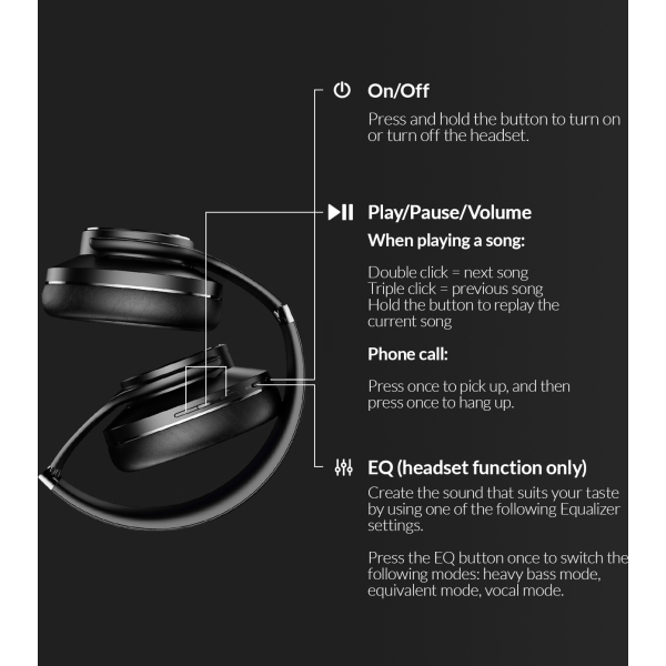 Mobilize Bluetooth Headphone With Speaker Function Black - Afbeelding 6