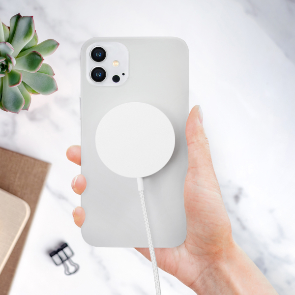 Mobilize Strong Magnetic Wireless Charger Magsafe Compatible 15W White - Acrylic - Afbeelding 5