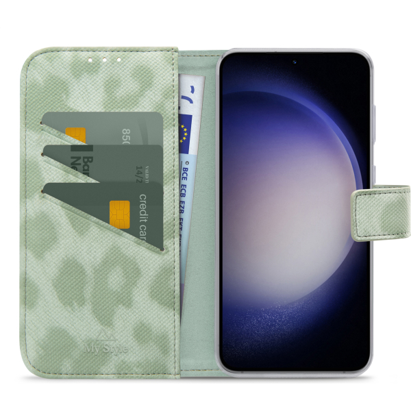 My Style Flex Wallet For Samsung Galaxy S23 5G Green Leopard - Afbeelding 3