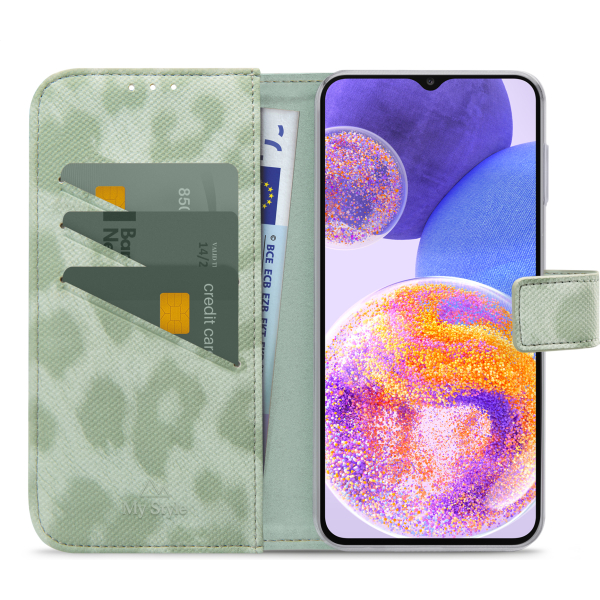 My Style Flex Wallet For Samsung Galaxy A23 5G Green Leopard - Afbeelding 3