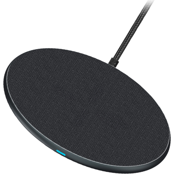 Mobilize Wireless Fast Charger Flat 5W/7.5W/10W/15W Pu Leather Grey - Afbeelding 2