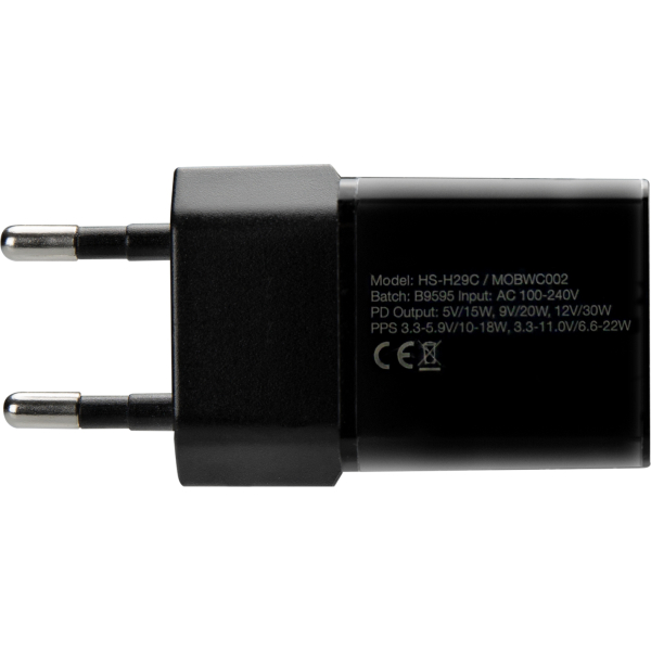 Mobilize Wall Charger Usb-C Gan 30W With Pd/Pps + Usb-C Nylon Cable 1.2M Black - Afbeelding 5