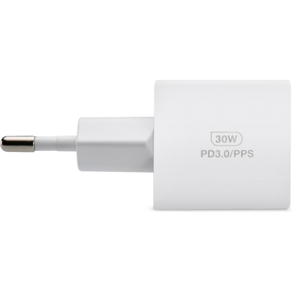 Mobilize Wall Charger Usb-C Gan 30W With Pd/Pps + Usb-C Nylon Cable 1.2M White - Afbeelding 3