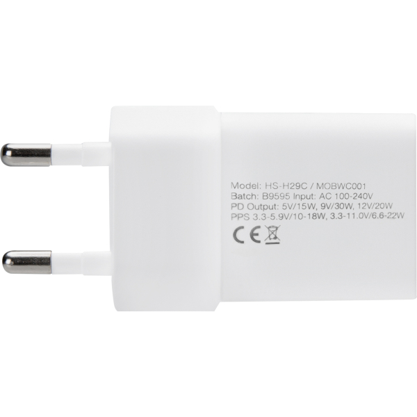 Mobilize Wall Charger Usb-C Gan 30W With Pd/Pps White - Afbeelding 5