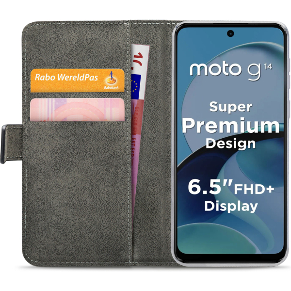 Mobilize Classic Gelly Wallet Book Case Motorola Moto G14 Black - Afbeelding 4