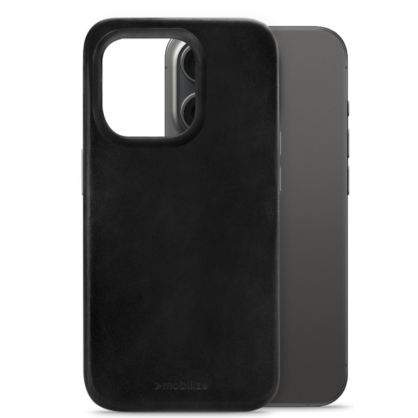 Mobilize Magsafe Compatible Premium Leather Case Apple Iphone 15 Pro Black