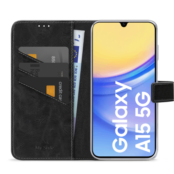 My Style Flex Wallet For Samsung Galaxy A15 4G/5G Black - Afbeelding 3