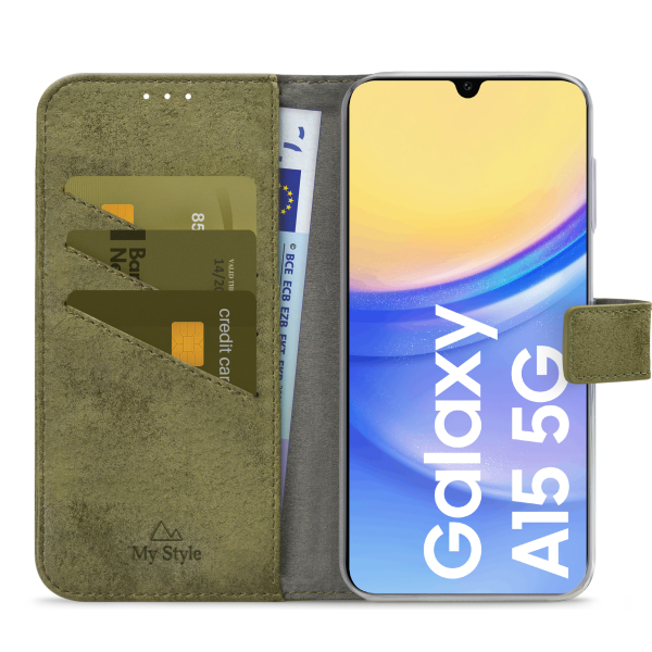 My Style Flex Wallet For Samsung Galaxy A15 4G/5G Olive - Afbeelding 3
