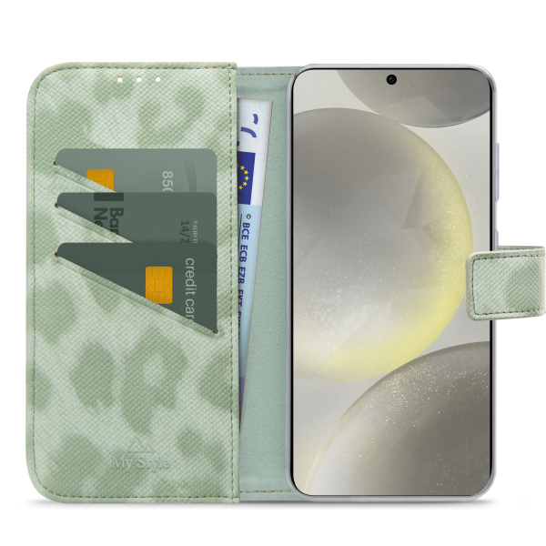 My Style Flex Wallet For Samsung Galaxy S24+ 5G Green Leopard - Afbeelding 3