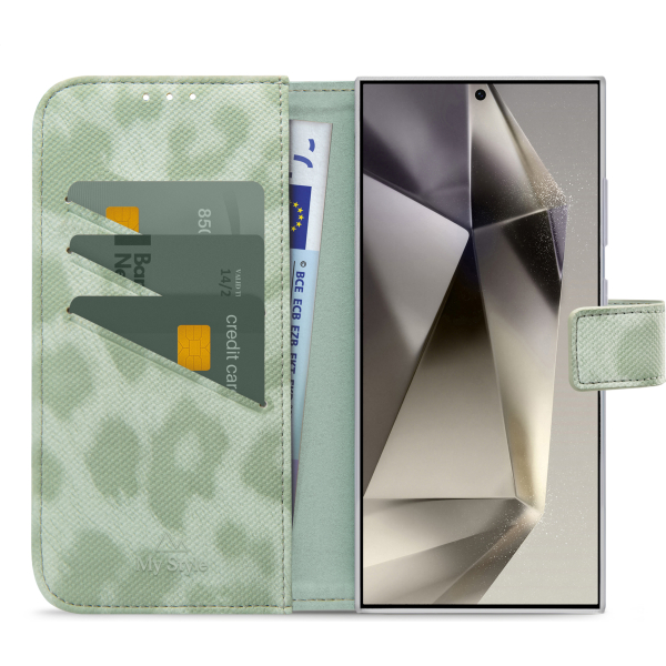 My Style Flex Wallet For Samsung Galaxy S24 Ultra 5G Green Leopard - Afbeelding 3