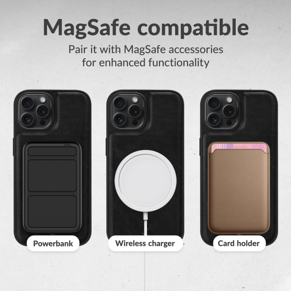 Mobilize 2In1 Magsafe Compatible Gelly Wallet Case Apple Iphone 15 Pro Max Black - Afbeelding 5